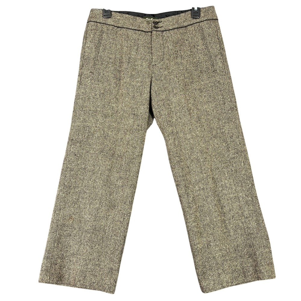 Eddie Bauer Vashon Estate Trousers Wool Blend Tweed Wide Leg Pants 4‎ Womens